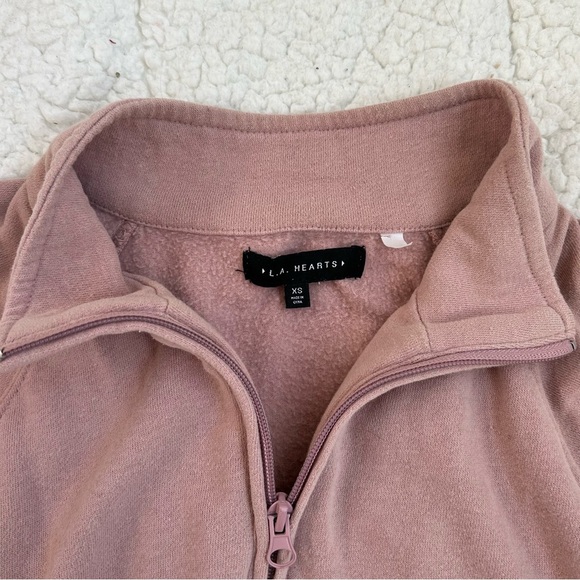 L.A. HEARTS - Women's Pink Quarter Zip Sweater - Picture 7 of 12
